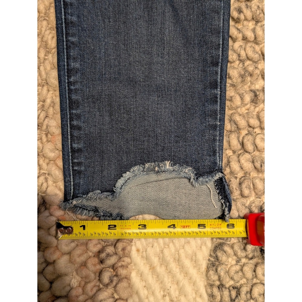 Democracy Ab Technology Skinny Jeans Dark Wash Raw Tulip Hem Size 8 - Picture 10 of 10